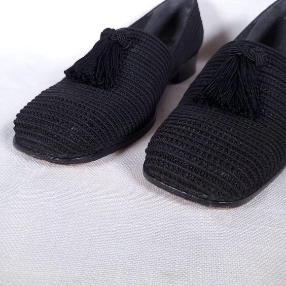 Stuart Weitzman square toe textured tassel loafers - Picture 4 of 10